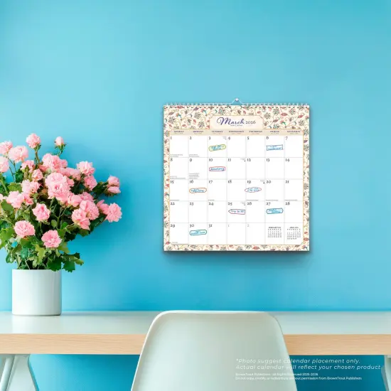 Tuscan Delight | 2026 12 x 12 Inch (Hanging) Monthly Square Wire-O Calendar | Sticker Sheet {5}