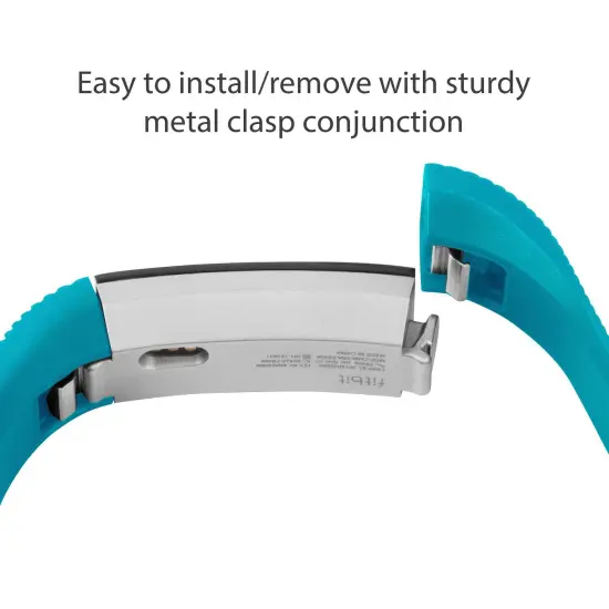 Zodaca TPU Watch Band Compatible with Fitbit Alta and Alta HR, Fitness Tracker Replacement Band for Men and Women, Turquoise Blue {3}