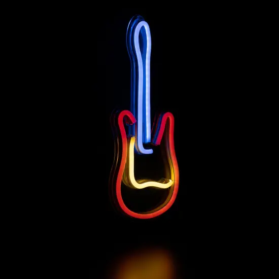 Northlight LED Guitar Neon Lighted Wall Art - 15.75" Blue {5}