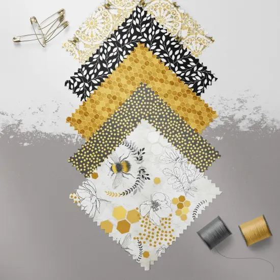 Fabric Squares Bee Prints 20 pc 5"x5" 4 ea of 5 designs 100% Cotton {2}