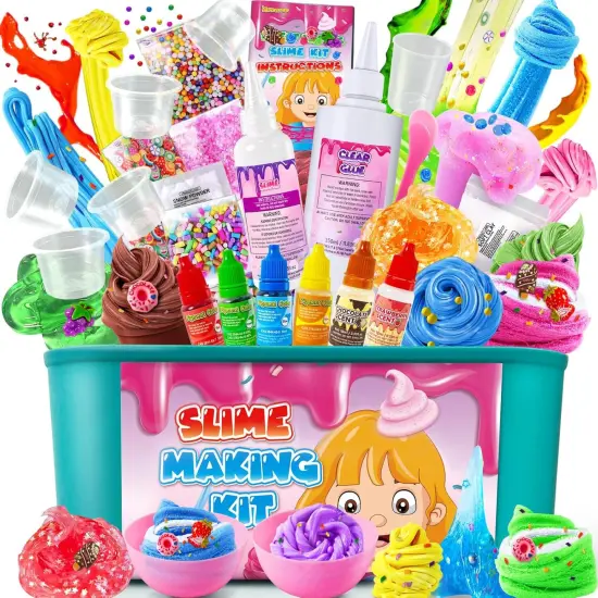 Ice Cream DIY Slime Kit, Confetti Slime Making Kit for Girls, Butter, Foam, Cloud Slime with Add-ins, Foam Balls, Charms, Party Favors Gift Toys for Kids 6-12 {1}