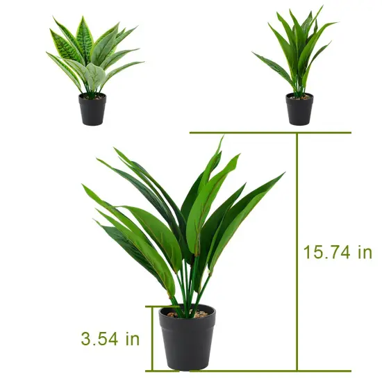 3-Pack Small Artificial Potted Plants Realistic Fake Greenery for Home, Office, Farmhouse & Bathroom Decor, Mini Faux Plants in Durable Plastic Pots {3}