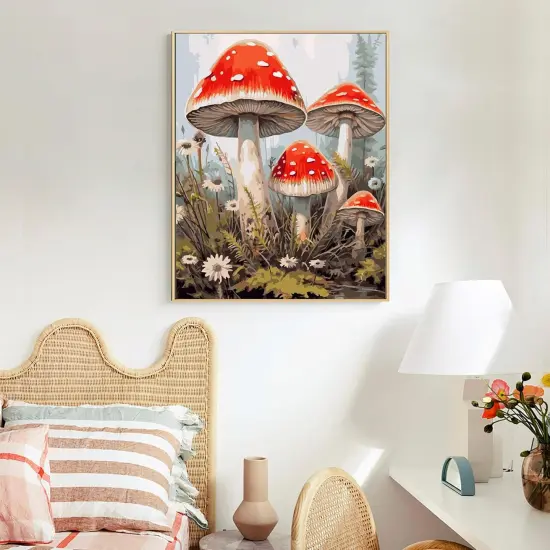 Paint by Numbers Kit for Adults- Mushroom Adult Paint by Number Kits on Canvas for Beginners, Mushroom DIY Acrylic Oil Number Painting Kits for Home Wall Decor Gift 16"x 20" (Without Frame) {2}