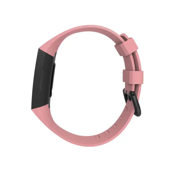 Zodaca Silicone Watch Band Compatible with Fitbit Charge 3, Charge 3 SE (Small), and Charge 4, Fitness Tracker Replacement Bands, Pink {2}