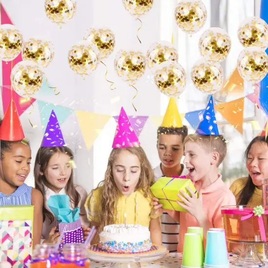 50pcs Gold Confetti Latex Balloons, 12 inch Gold Balloons with Golden Paper Dots for Graduation Wedding Birthday Baby Shower Party Decorations {5}