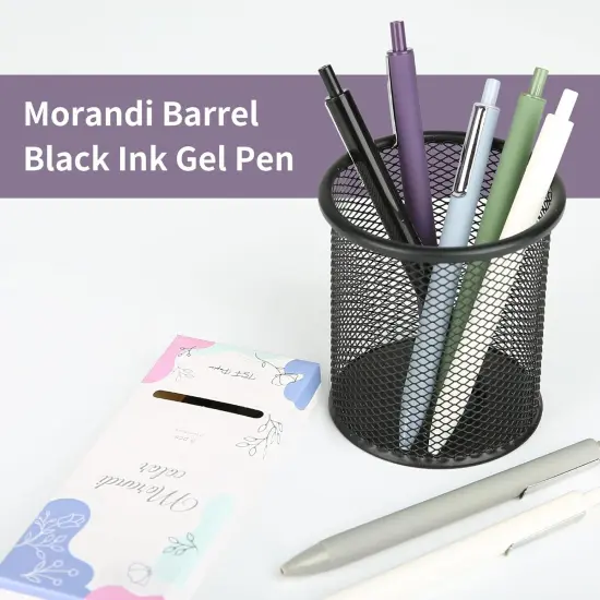 5 Pack Cute Gel Pens Retractable Quick Dry Gel Ink Pen Fine Point 0.5mm Black Ink Rolling Ball Gel Pens Smooth Writing Aesthetic Pens (5pcs - red, blue, purple, green, gray) {4}