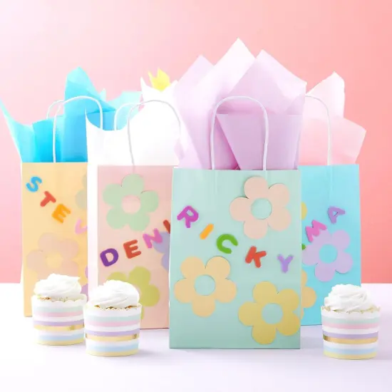 25 Pack Pastel Gift Bags with Handles, Paper Party Favor Bags, Colored Paper Bag for Baby Shower {2}