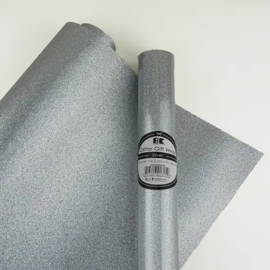 Best Creation Glitter Gift Wrap, 30 x 36-Inch Silver 2 ROLLS {1}