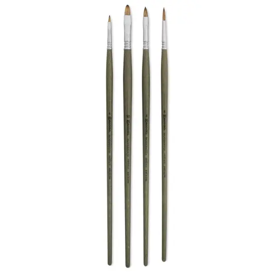 Escoda Modernista Tadami Synthetic Mongoose Brushes - Series 8956 Assorted, Long Handle, Set of 4 {1}