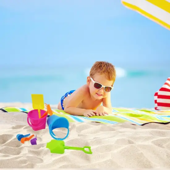 Summer Sand Toys Mini Beach Playsets, Play Set Includes 1 Sand Bucket, 1 Shovel, 1 Rake, and 1 Scoop, Birthday Treats for Boys and Girls, Party Favors for Kids and Toddlers (6-Pack) {5}