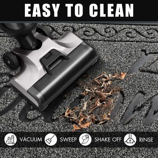 Welcome Mat, Heavy Duty Sturdy Door Mats for Home Entrance Outdoor Indoor, Front Doormat for Outside Patio Floor Entry Porch Garage Office, Waterproof, Low Profile, 29.5 x 17, Black Grey {5}