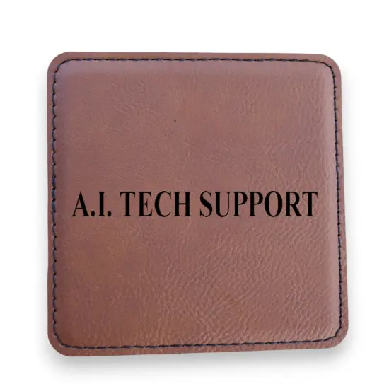 Coaster - A.I. Tech Support - SET OF 2 - Leather or Stitched Cork Black/Silver {4}