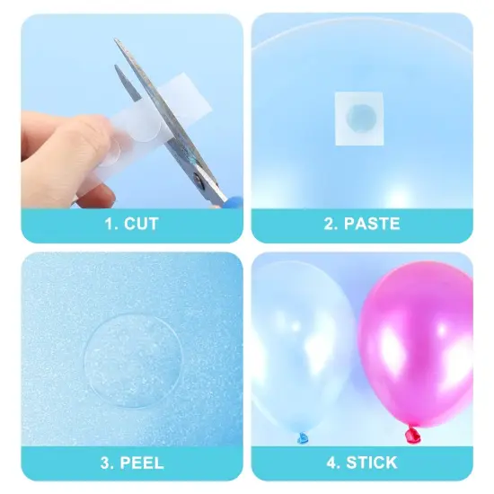 Glue Points Dots Double Sided, 400 Pcs 12mm/0.47" 4 Rolls Poster Putty Adhesive Clear Balloons Tape Removable Non Trace Stickers {2}