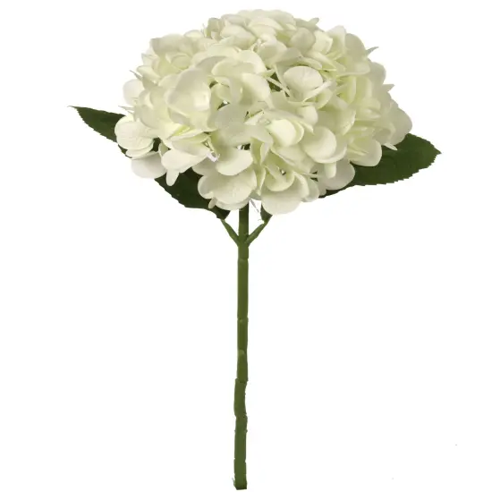 12PC 18" Cream Hydrangea Stems - Set of 12, Large 7" Blooms, Home Decor - Ideal for Bouquets, Centerpieces - Timeless All-Season Elegance, Floral Home by Artificial Flowers {1}