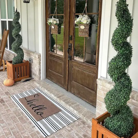 Design &lsquo;Hello' Doormats Outdoor for Home Entrance, 30&times;17 Front Door Mat for Farmhouse Entryway {2}