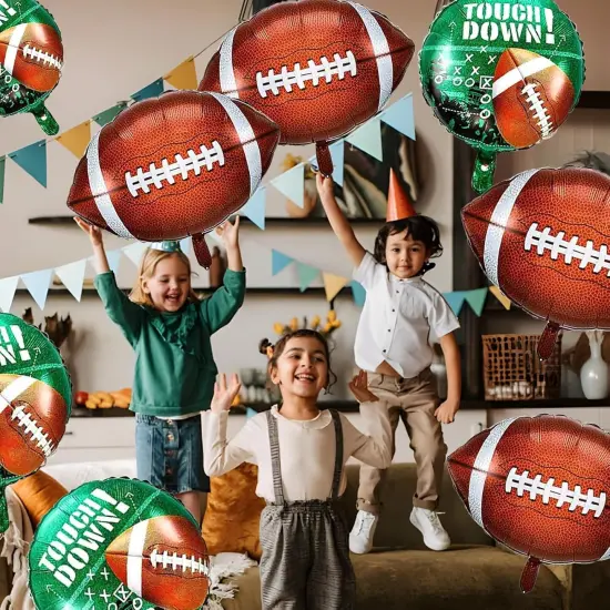 6Pcs Football Party Supplies Kit 3Pcs 26inch Football Balloons & 3Pcs 18inch Field for Birthday Celebrations, Football Party Decorations & Sports-Themed Decor {5}