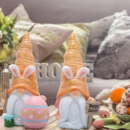 Easter Gnomes Bunny Doll Decor - Resin Home Ornaments Table Decor Valentines Gifts {5}