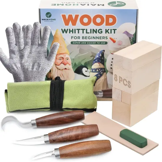 Wood Whittling Kit Includes 8-Basswood Carving Blocks Set, 3PCs Whittling Knife - Wood Carving Kit with Tools and Carving Knifes for Kids Beginners {1}