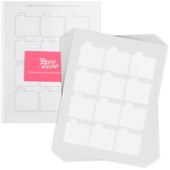 Paper Junkie 240 Pack Printable Lip Balm Labels for Tubes - Bulk Customizable Stickers for Containers (20 Sheets, 2.15x2.15 in) White {1}