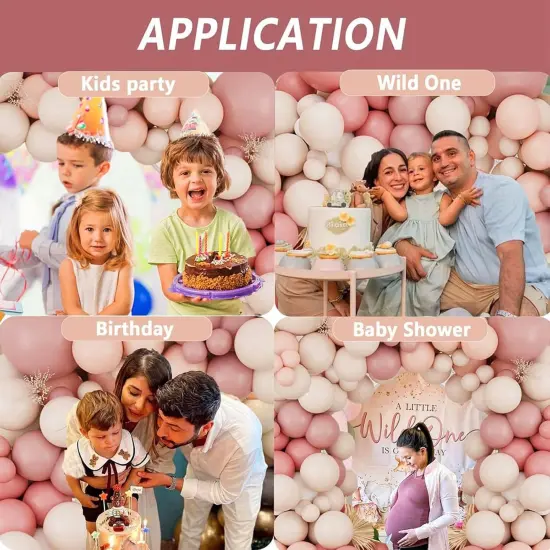 Retro Blush Pink Balloon Arch Kit-Dusty Pink Cream Peach White Sand Balloon Garland,Boho Pastel Pink Balloons Party Decorations {4}