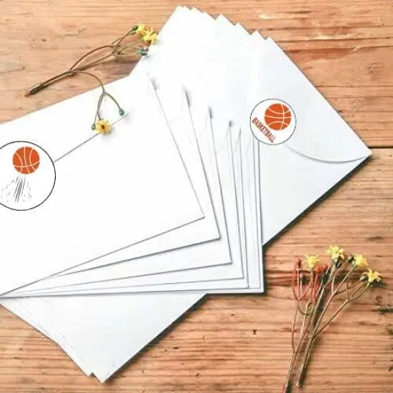 Basketball Labels Stickers, 1.5 inch Round Basketball Sport Party Supplies Decorations Bag Favors Stickers, Jar Containers Letter DIY Labels Decals {4}