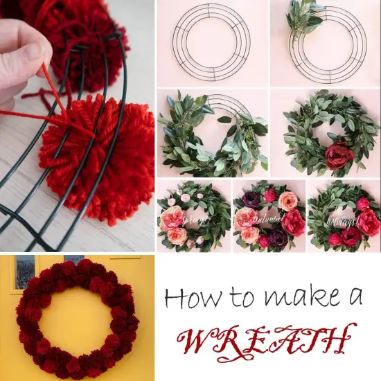 8 Pack Wire Wreath Frame 10 Inch Metal Wreath Form Wreath Ring for Crafts DIY Front Door Wreaths Christmas New Year Wreaths Valentines Wedding Garden Home Party Decoration with 38 Yard Paddle Wire {2}