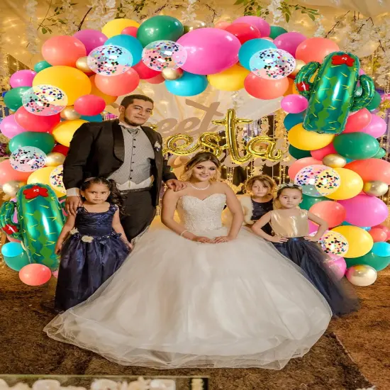 Cinco De Mayo Fiesta Party Decorations - Mexican Themed Balloons Garland Arch Kit + Circle Dot Garland for Birthday Decor Supplies (No Air Pump) {5}