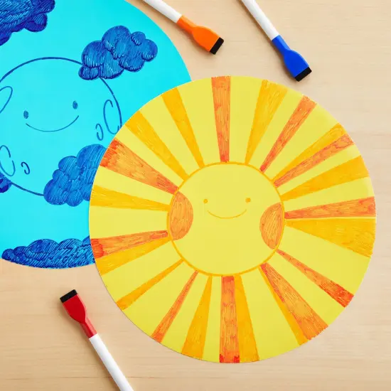 24 Pack 11-inch Dry Erase Spots and Sticker Dots for Classroom Tables - Peel and Stick Circles for Teachers and School Essential Supplies (8 Colors) {4}