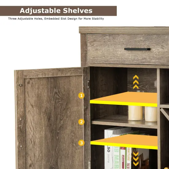 Costway Buffet Cabinet Sideboard Console Storage Cabinet side Cabinet With Two Drawers Brown {5}