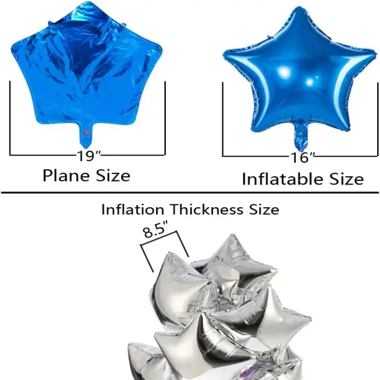 Blue Star Balloon 18 Inches Foil Balloons Mylar Helium Balloons for Birthday Party Wedding Baby Shower Decorations, Pack of 20 {3}