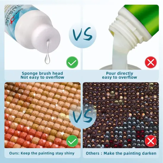 Diamond Painting Sealer 2 Pack 240ML 5D Diamond Painting Glue Sealer Permanent Hold & Shine Effect Diamond Painting Accessories Glue for Diamond Painting, Puzzles and DIY Craft (4 OZ Each Bottle) {5}