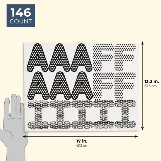 Juvale Bulletin Board Alphabet Letters and Numbers (144 Count) Black {2}