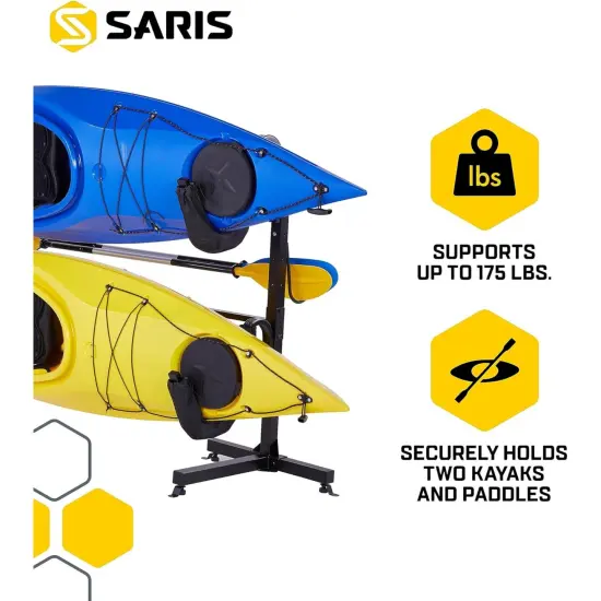 Saris Kayak Storage Rack, Freestanding Kayak Rack for Two-Kayak, SUP, Canoe & Paddleboard {3}
