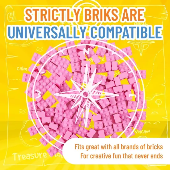 Strictly Briks Classic Bricks Starter Kit, Pink, 144 Pieces, 2x2 Inches, Building Creative Play Set for Ages 3 and Up, 100% Compatible with All Major Brick Brands {4}