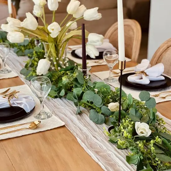 6 Pack 5.9Ft Eucalyptus Garland,Artificial Eucalyptus Leaves Table Greenery Garland Wreath Vines for Wedding Party Table Bedroom Wall Decor {3}