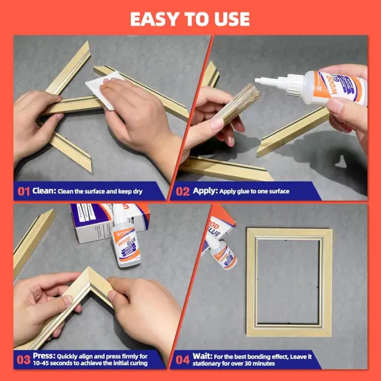 Wood Glue for Woodwork - High Strength Fast Drying Clear Glue, Low Odor - 25g - Suitable for Furniture, Garden, Crafts, DIY, Metal to Wood {4}