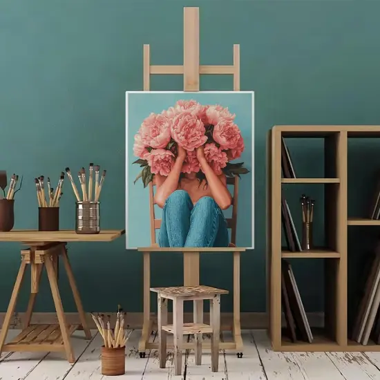 Paint by Numbers for Adults - Flowers Woman Paint by Numbers for Adults Beginners, Flowers Girl Acrylic Simple Paint by Number Canvas for Decoration (16x20 inch) {2}