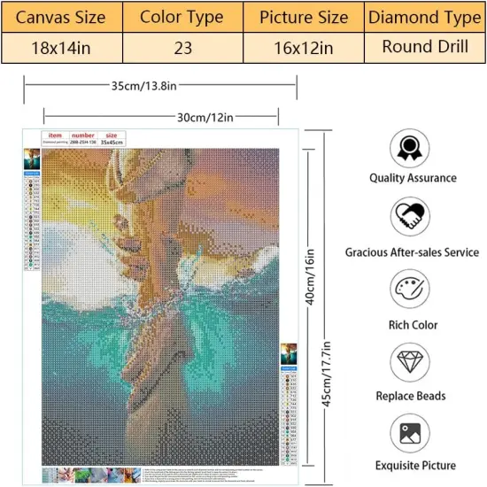 Christian Diamond Art, 5D Diamond Art Kits for Adults, Jesus Belief Diamond Art Kits, DIY Diamond Art Kits for Beginners, for Home Wall Decor, Craftwork for Indoor 12x16Inch {4}