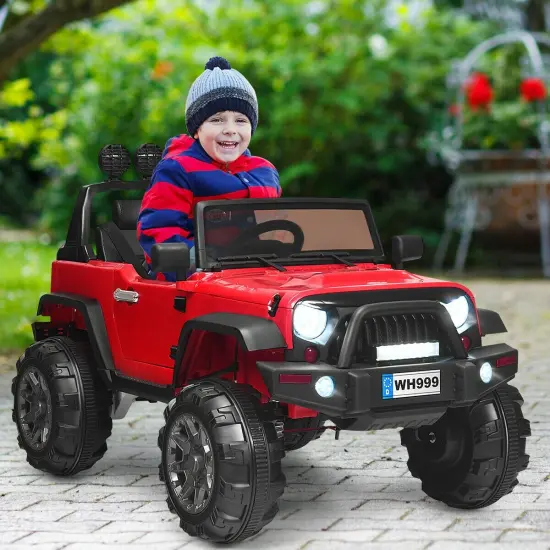Iron Ride-On Car with Music, LED and Safety Features for Kids Red {2}