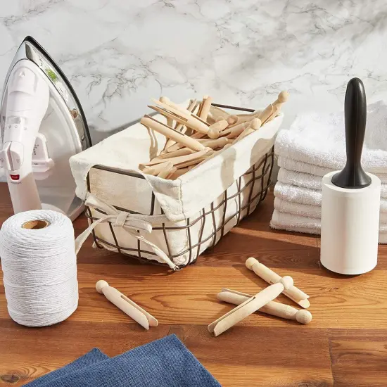 Juvale Wooden Traditional Clothespins (4.3 x 0.5 in, 50 Pack) Brown {3}