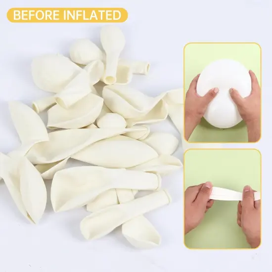 145pcs White Balloons Latex Balloons 18 12 10 5 Inch Party Balloon Kit Different Sizes for Birthday Party Wedding Balloon Graduation Baby Shower Decoration {5}