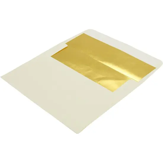 Invitation Envelopes with Gold Foil Lining (5.25 x 7.25 Inches, Ivory, 50 Pack) White {6}
