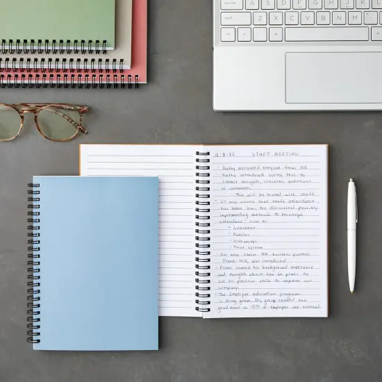 5 Pack 6x8 inch Spiral Journals, Small Notebooks Bulk with 120 Lined Pages for Work, Students, School, Writing (5 Colors Kraft Paper Covers) Multicolor {3}