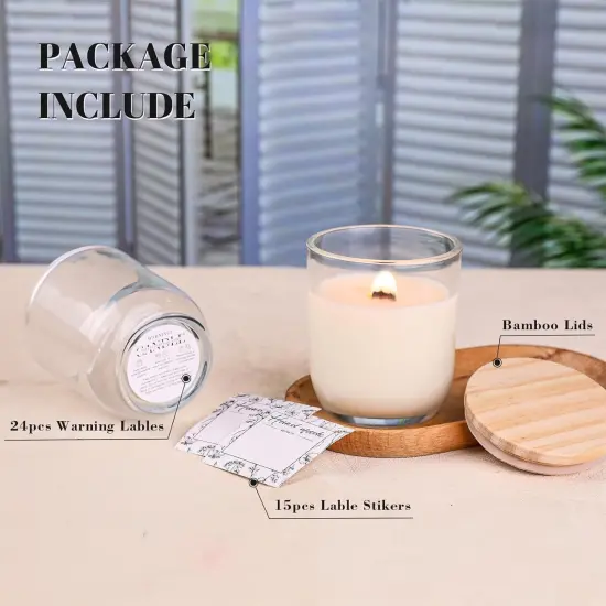 8oz Glass Candle Jars with Lids - 12pcs Set for Candle Making, Versatile Storage of Herbs, Sugar Scrubs - Ideal Containers for DIY Gifts, Empty Candle Jars Kit with High Clarity & Durability {3}