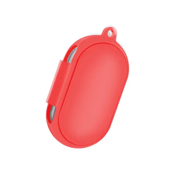 For Galaxy Buds+ / Buds Case, Protective Silicone Cover with Carabiner Keychain Compatible with Samsung Galaxy Buds+ Plus 2020 Buds 2019 Wireless Earbuds, Carmine Red by Insten {7}