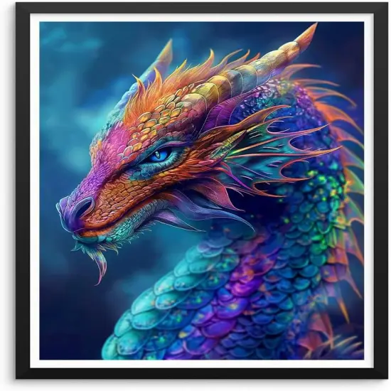 Paint by Numbers Kits for Adults Colorful Dragon Paint by Number for Adults Beginner Animal Drawing Paintwork with 3 Paintbrushes Acrylic Canvas Painting 16x20 Inch {2}