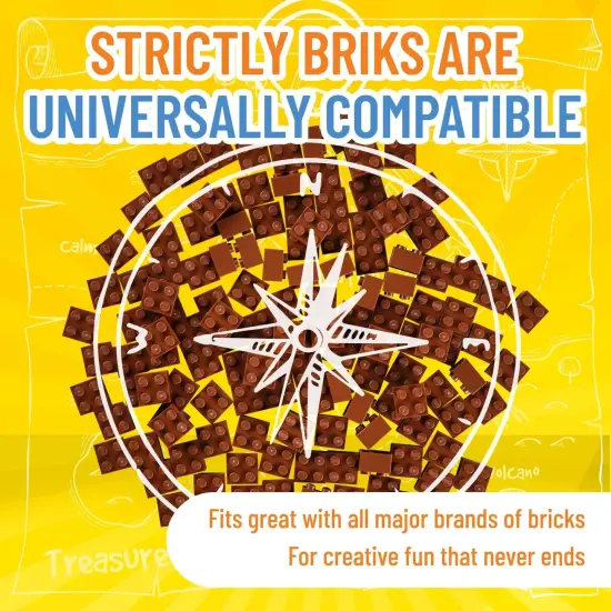 Strictly Briks Classic Bricks Starter Kit, Brown, 144 Pieces, 2x2 Inches, Building Creative Play Set for Ages 3 and Up, 100% Compatible with All Major Brick Brands {4}
