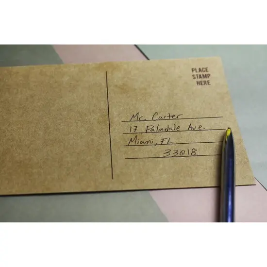 Set of 50 Brown Kraft Paper Blank Cardstock Postcards Pack - Self Mailer Mailing Side Postcards Bulk 50 Pack Postage Saver - 4 x 6 Inches {4}