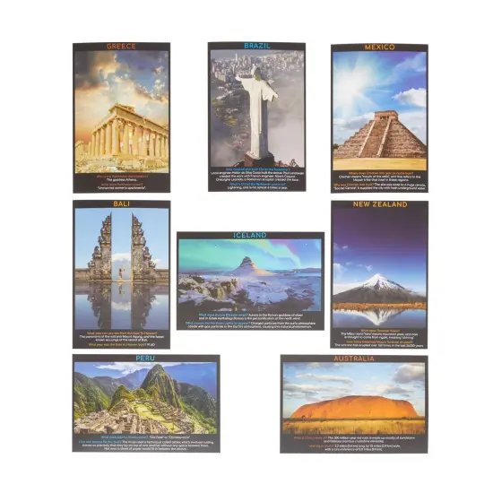 Travel Fun Fact Postcards for Kids, Cute Teacher Supplies (4x6 In, 40 Piece Set) Multicolor {7}