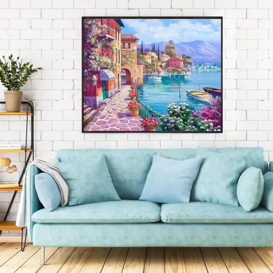 Diamond Painting Kits for Adults, Seaside View Basket 5D Diamond Art Painting by Numbers Kits,DIY Diamond Art Kits {4}